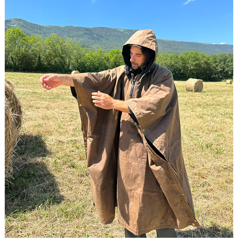 Poncho "Slicker" en coton huilé