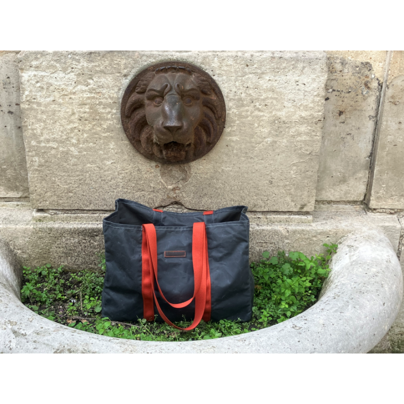 Tote bag Grey en coton huilé