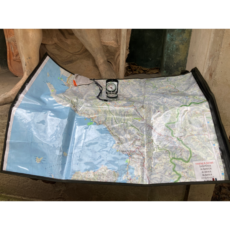 Porte carte de randonnée en toile de coton huilée