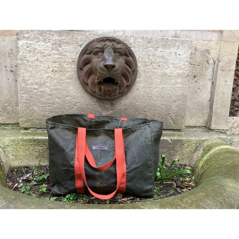 Tote Bag Archive Olive, anses terra cotta