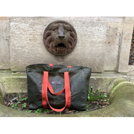 Tote Bag Archive Olive, anses terra cotta